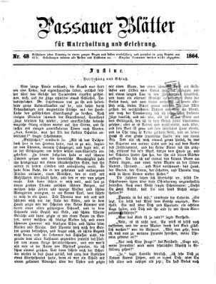 Passauer Blätter für Unterhaltung und Belehrung Sonntag 27. November 1864