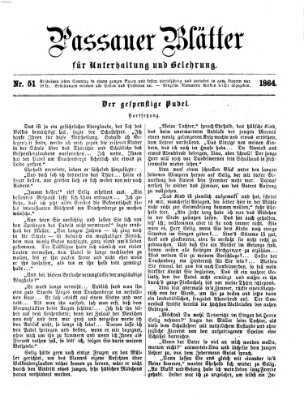 Passauer Blätter für Unterhaltung und Belehrung Sonntag 18. Dezember 1864