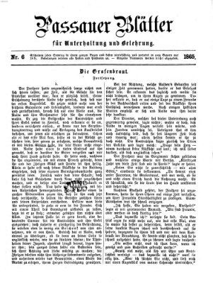 Passauer Blätter für Unterhaltung und Belehrung Sonntag 12. Februar 1865