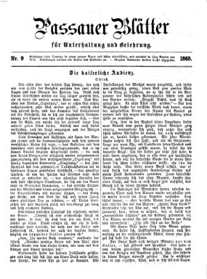 Passauer Blätter für Unterhaltung und Belehrung Sonntag 5. März 1865