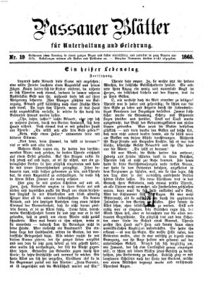 Passauer Blätter für Unterhaltung und Belehrung Sonntag 14. Mai 1865