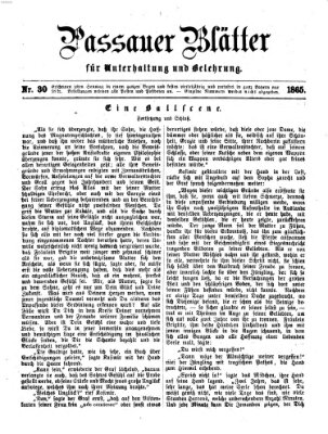 Passauer Blätter für Unterhaltung und Belehrung Sonntag 30. Juli 1865