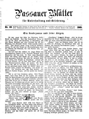 Passauer Blätter für Unterhaltung und Belehrung Sonntag 13. August 1865