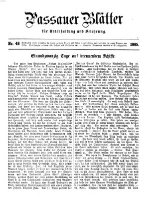 Passauer Blätter für Unterhaltung und Belehrung Sonntag 3. Dezember 1865