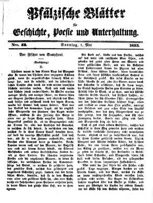 Pfälzische Blätter für Geschichte, Poesie und Unterhaltung (Zweibrücker Wochenblatt) Sonntag 1. Mai 1853