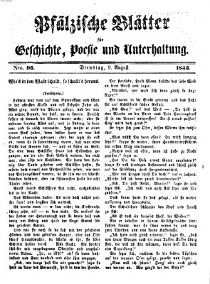 Pfälzische Blätter für Geschichte, Poesie und Unterhaltung (Zweibrücker Wochenblatt) Dienstag 9. August 1853