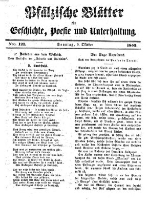 Pfälzische Blätter für Geschichte, Poesie und Unterhaltung (Zweibrücker Wochenblatt) Sonntag 9. Oktober 1853