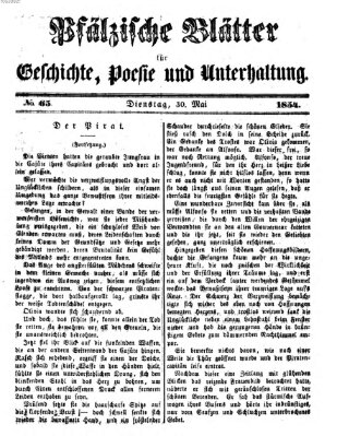 Pfälzische Blätter für Geschichte, Poesie und Unterhaltung (Zweibrücker Wochenblatt) Dienstag 30. Mai 1854