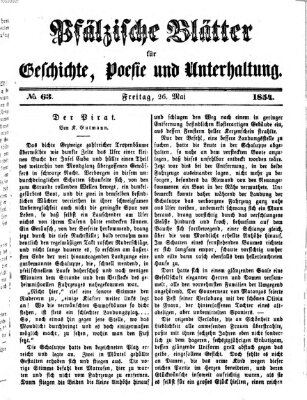 Pfälzische Blätter für Geschichte, Poesie und Unterhaltung (Zweibrücker Wochenblatt) Freitag 26. Mai 1854