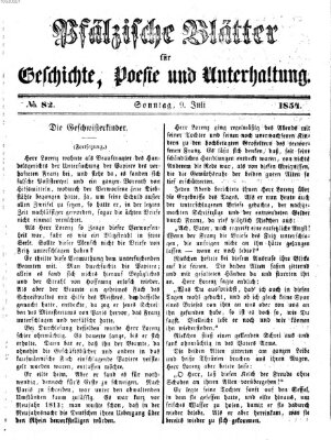 Pfälzische Blätter für Geschichte, Poesie und Unterhaltung (Zweibrücker Wochenblatt) Sonntag 9. Juli 1854