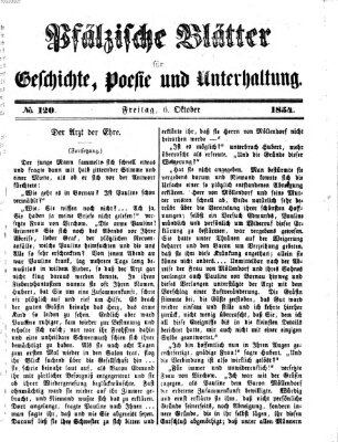 Pfälzische Blätter für Geschichte, Poesie und Unterhaltung (Zweibrücker Wochenblatt) Freitag 6. Oktober 1854