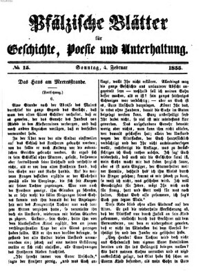 Pfälzische Blätter für Geschichte, Poesie und Unterhaltung (Zweibrücker Wochenblatt) Sonntag 4. Februar 1855