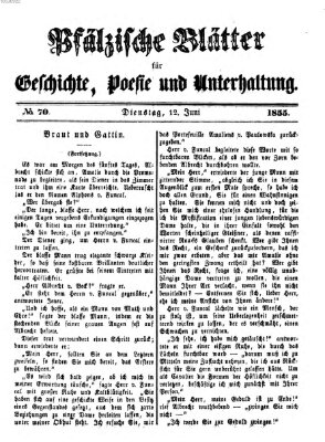 Pfälzische Blätter für Geschichte, Poesie und Unterhaltung (Zweibrücker Wochenblatt) Dienstag 12. Juni 1855