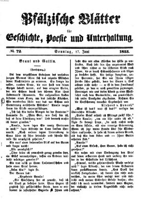 Pfälzische Blätter für Geschichte, Poesie und Unterhaltung (Zweibrücker Wochenblatt) Sonntag 17. Juni 1855