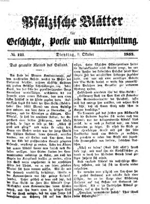 Pfälzische Blätter für Geschichte, Poesie und Unterhaltung (Zweibrücker Wochenblatt) Dienstag 9. Oktober 1855