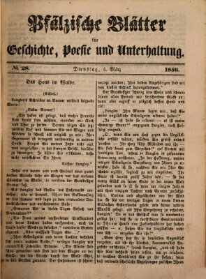 Pfälzische Blätter für Geschichte, Poesie und Unterhaltung (Zweibrücker Wochenblatt) Dienstag 4. März 1856