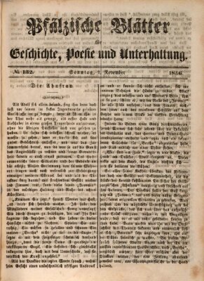 Pfälzische Blätter für Geschichte, Poesie und Unterhaltung (Zweibrücker Wochenblatt) Sonntag 2. November 1856