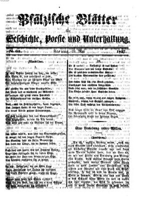 Pfälzische Blätter für Geschichte, Poesie und Unterhaltung (Zweibrücker Wochenblatt) Freitag 29. Mai 1857