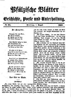 Pfälzische Blätter für Geschichte, Poesie und Unterhaltung (Zweibrücker Wochenblatt) Freitag 7. August 1857