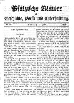 Pfälzische Blätter für Geschichte, Poesie und Unterhaltung (Zweibrücker Wochenblatt) Dienstag 15. Juni 1858