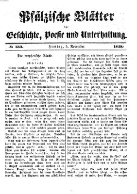 Pfälzische Blätter für Geschichte, Poesie und Unterhaltung (Zweibrücker Wochenblatt) Freitag 5. November 1858