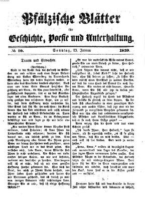 Pfälzische Blätter für Geschichte, Poesie und Unterhaltung (Zweibrücker Wochenblatt) Sonntag 23. Januar 1859