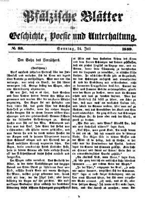 Pfälzische Blätter für Geschichte, Poesie und Unterhaltung (Zweibrücker Wochenblatt) Sonntag 24. Juli 1859