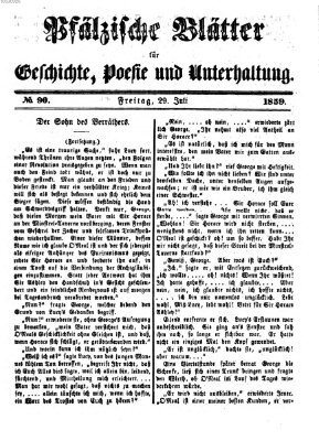 Pfälzische Blätter für Geschichte, Poesie und Unterhaltung (Zweibrücker Wochenblatt) Freitag 29. Juli 1859