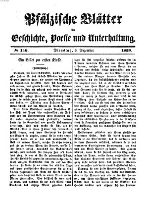 Pfälzische Blätter für Geschichte, Poesie und Unterhaltung (Zweibrücker Wochenblatt) Dienstag 6. Dezember 1859