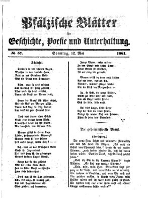 Pfälzische Blätter für Geschichte, Poesie und Unterhaltung (Zweibrücker Wochenblatt) Sonntag 12. Mai 1861