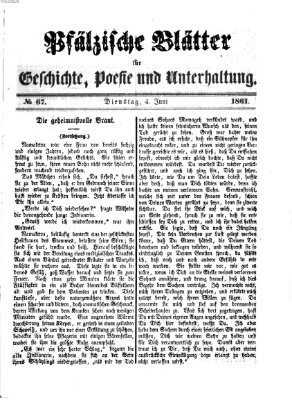 Pfälzische Blätter für Geschichte, Poesie und Unterhaltung (Zweibrücker Wochenblatt) Dienstag 4. Juni 1861