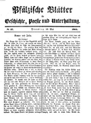 Pfälzische Blätter für Geschichte, Poesie und Unterhaltung (Zweibrücker Wochenblatt) Dienstag 10. Mai 1864