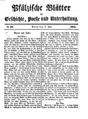 Pfälzische Blätter für Geschichte, Poesie und Unterhaltung (Zweibrücker Wochenblatt) Sonntag 5. Juni 1864