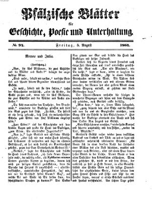 Pfälzische Blätter für Geschichte, Poesie und Unterhaltung (Zweibrücker Wochenblatt) Freitag 5. August 1864