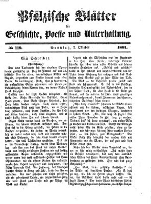 Pfälzische Blätter für Geschichte, Poesie und Unterhaltung (Zweibrücker Wochenblatt) Sonntag 2. Oktober 1864