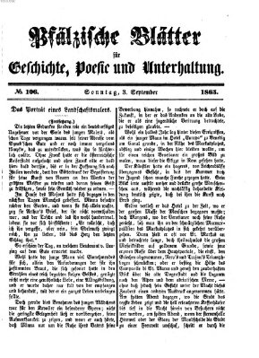 Pfälzische Blätter für Geschichte, Poesie und Unterhaltung (Zweibrücker Wochenblatt) Sonntag 3. September 1865