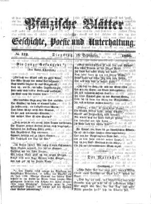 Pfälzische Blätter für Geschichte, Poesie und Unterhaltung (Zweibrücker Wochenblatt) Dienstag 18. September 1866