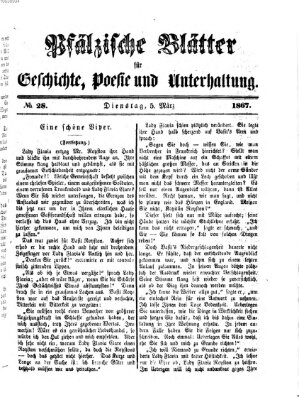 Pfälzische Blätter für Geschichte, Poesie und Unterhaltung (Zweibrücker Wochenblatt) Dienstag 5. März 1867