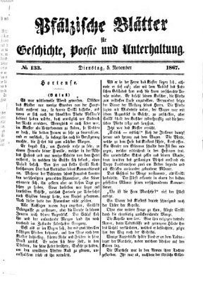 Pfälzische Blätter für Geschichte, Poesie und Unterhaltung (Zweibrücker Wochenblatt) Dienstag 5. November 1867