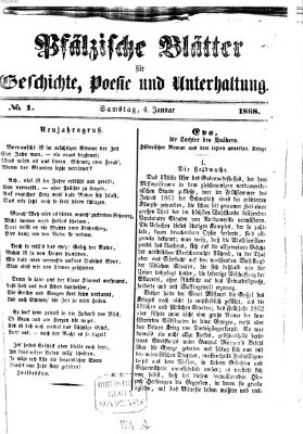 Pfälzische Blätter für Geschichte, Poesie und Unterhaltung (Zweibrücker Wochenblatt) Samstag 4. Januar 1868