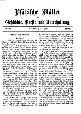 Pfälzische Blätter für Geschichte, Poesie und Unterhaltung (Zweibrücker Wochenblatt) Samstag 12. Juni 1869