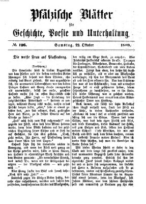 Pfälzische Blätter für Geschichte, Poesie und Unterhaltung (Zweibrücker Wochenblatt) Samstag 23. Oktober 1869