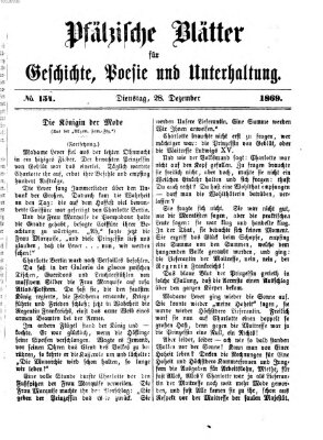 Pfälzische Blätter für Geschichte, Poesie und Unterhaltung (Zweibrücker Wochenblatt) Dienstag 28. Dezember 1869