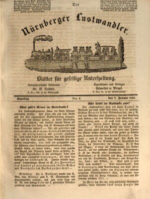 Süddeutsche Blätter für Leben, Wissenschaft und Kunst Samstag 7. Januar 1837