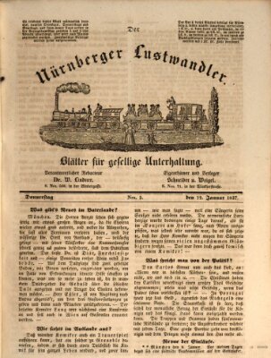 Süddeutsche Blätter für Leben, Wissenschaft und Kunst Donnerstag 12. Januar 1837