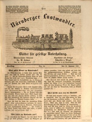 Süddeutsche Blätter für Leben, Wissenschaft und Kunst Samstag 28. Januar 1837