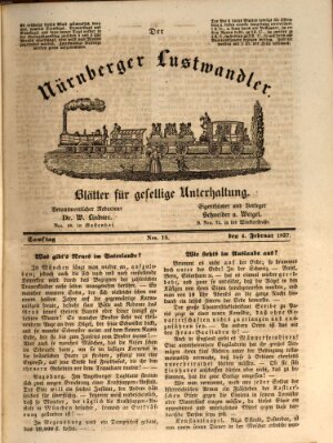 Süddeutsche Blätter für Leben, Wissenschaft und Kunst Samstag 4. Februar 1837