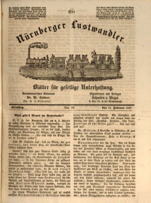 Süddeutsche Blätter für Leben, Wissenschaft und Kunst Samstag 11. Februar 1837