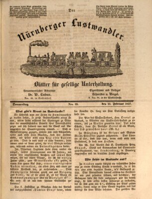 Süddeutsche Blätter für Leben, Wissenschaft und Kunst Donnerstag 23. Februar 1837