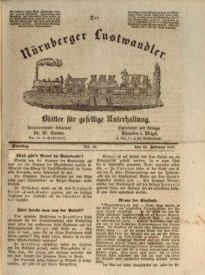 Süddeutsche Blätter für Leben, Wissenschaft und Kunst Samstag 25. Februar 1837